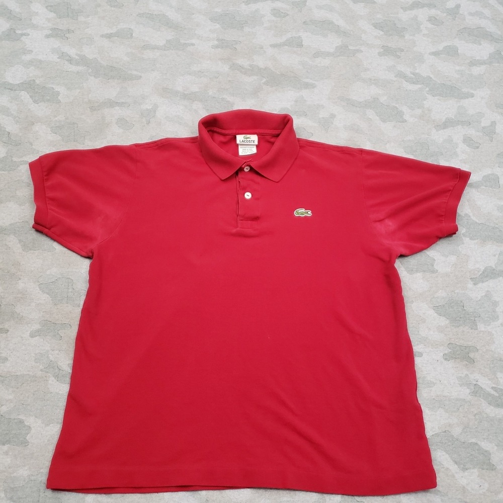 Lacoste Polo Shirt Mens 5 Small Red Short Sleeve Casual Golf